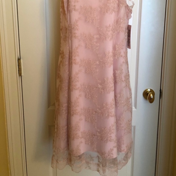 Nanette Lepore Peachy Pink Dress Lace Shimmer - Picture 7 of 8